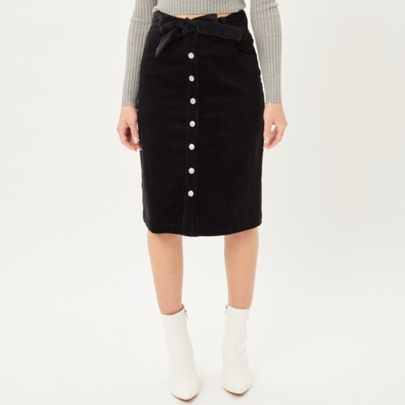 Mid-length Corduroy Pencil Skirt - Picture 1 of 1